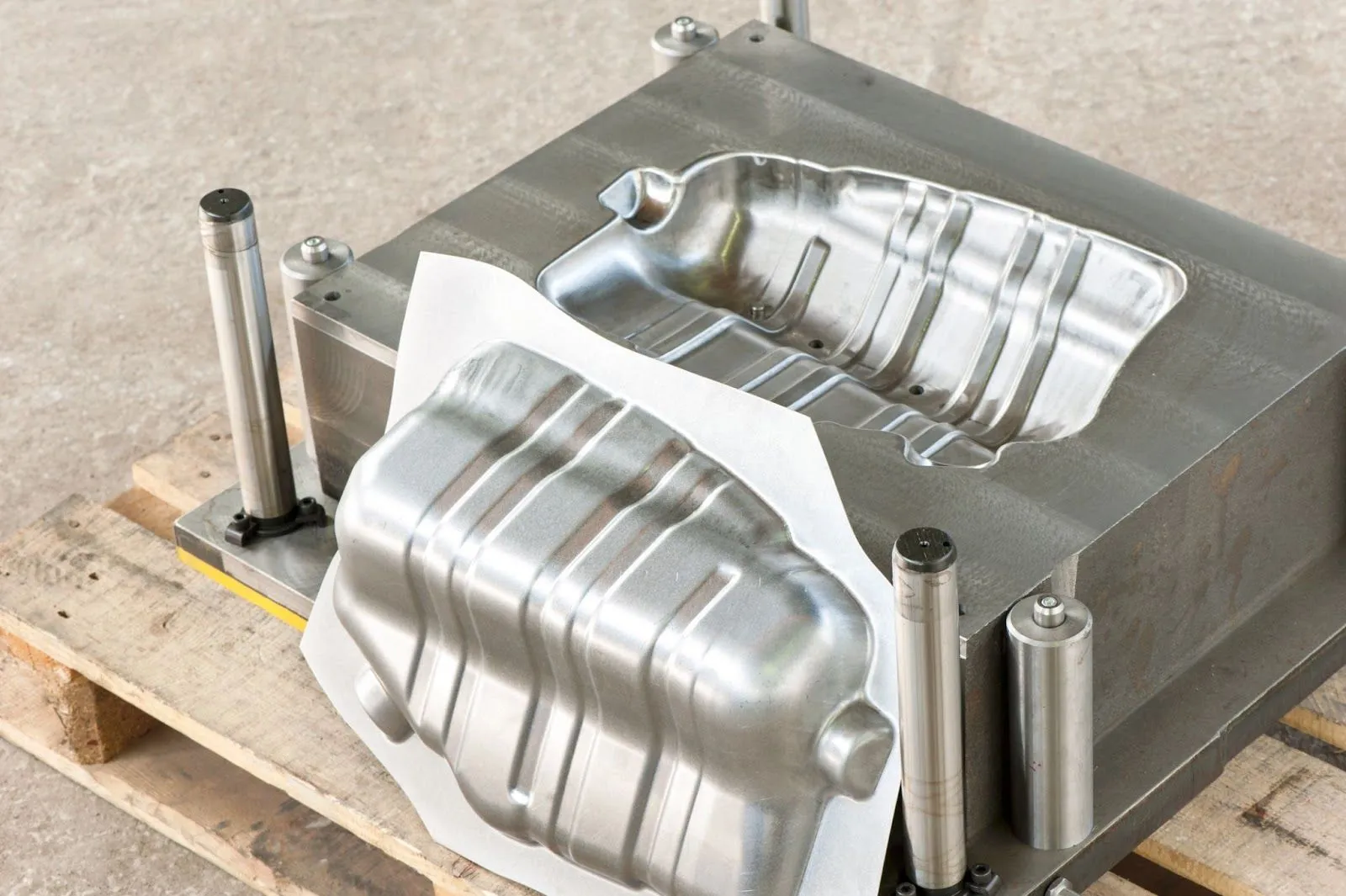 Close-up of die cast mold